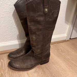 Brown Leather Knee-High Boots